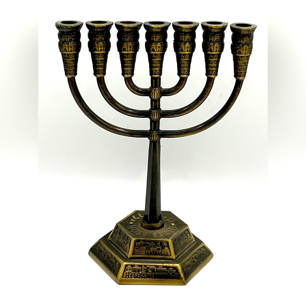 Hanukkah Menorah Metal Chanukah Candle Holder Judaism Jewish Religion Holy Land